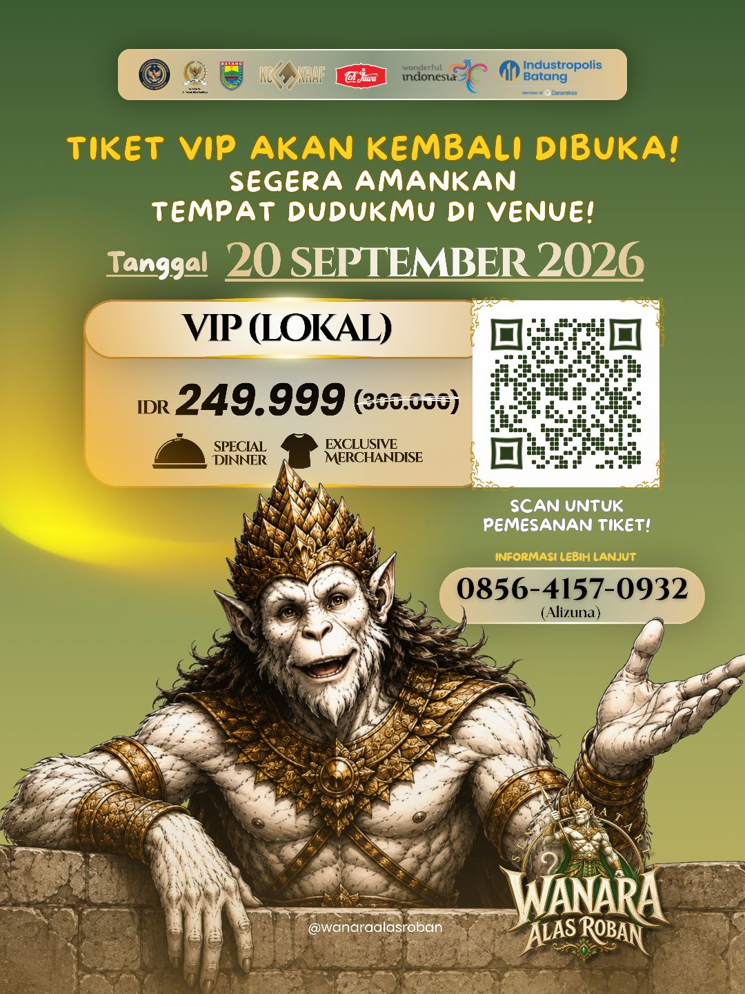 🚨 SIAP-SIAP WAR TIKET VIP DIBUKA KEMBALI, BESOK KAMIS TANGGAL 3 SEPTEMBER 2026, JAM 17.00 WIB 🚨